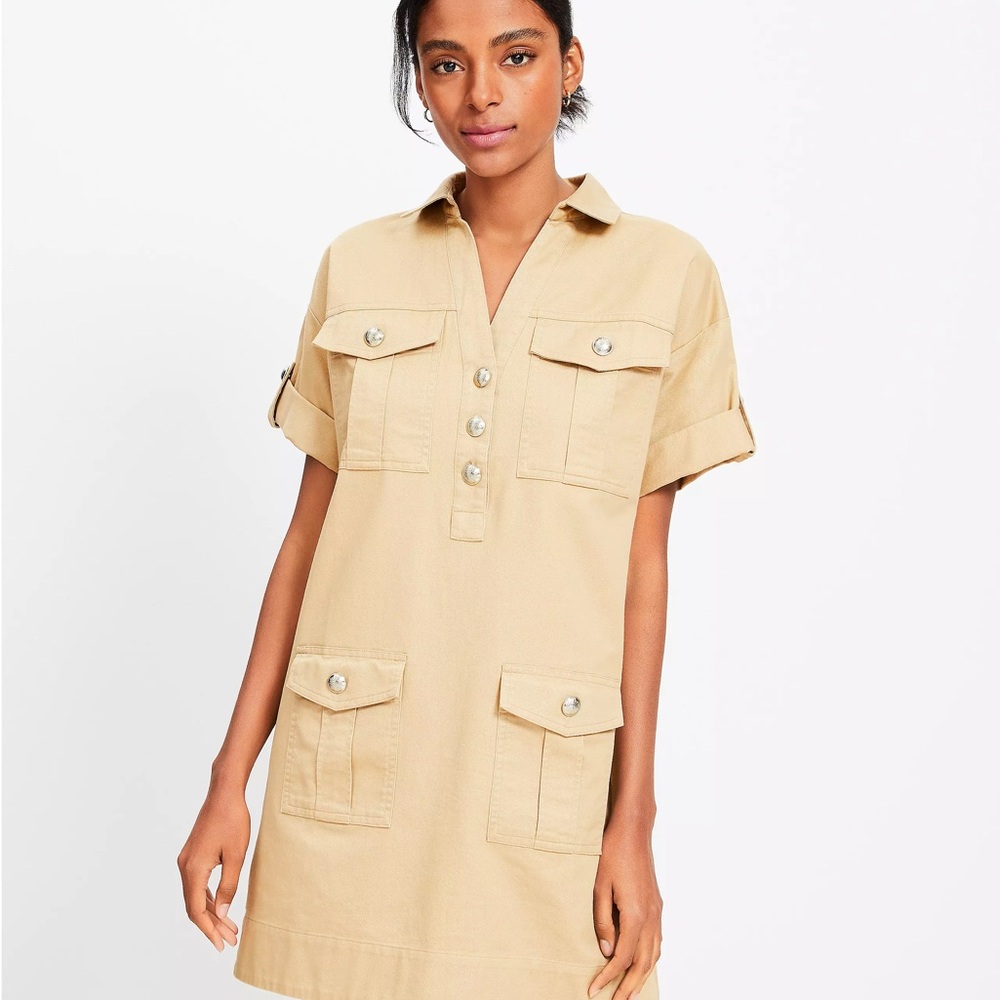 Xsp Loft Twill Pocket Patch Mini Dress